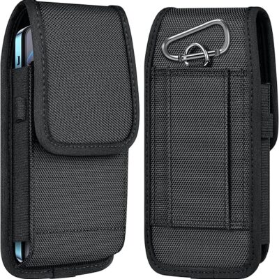 ykooe Cell Phone Pouch Nylon Belt Holster Case Compatible with iPhone