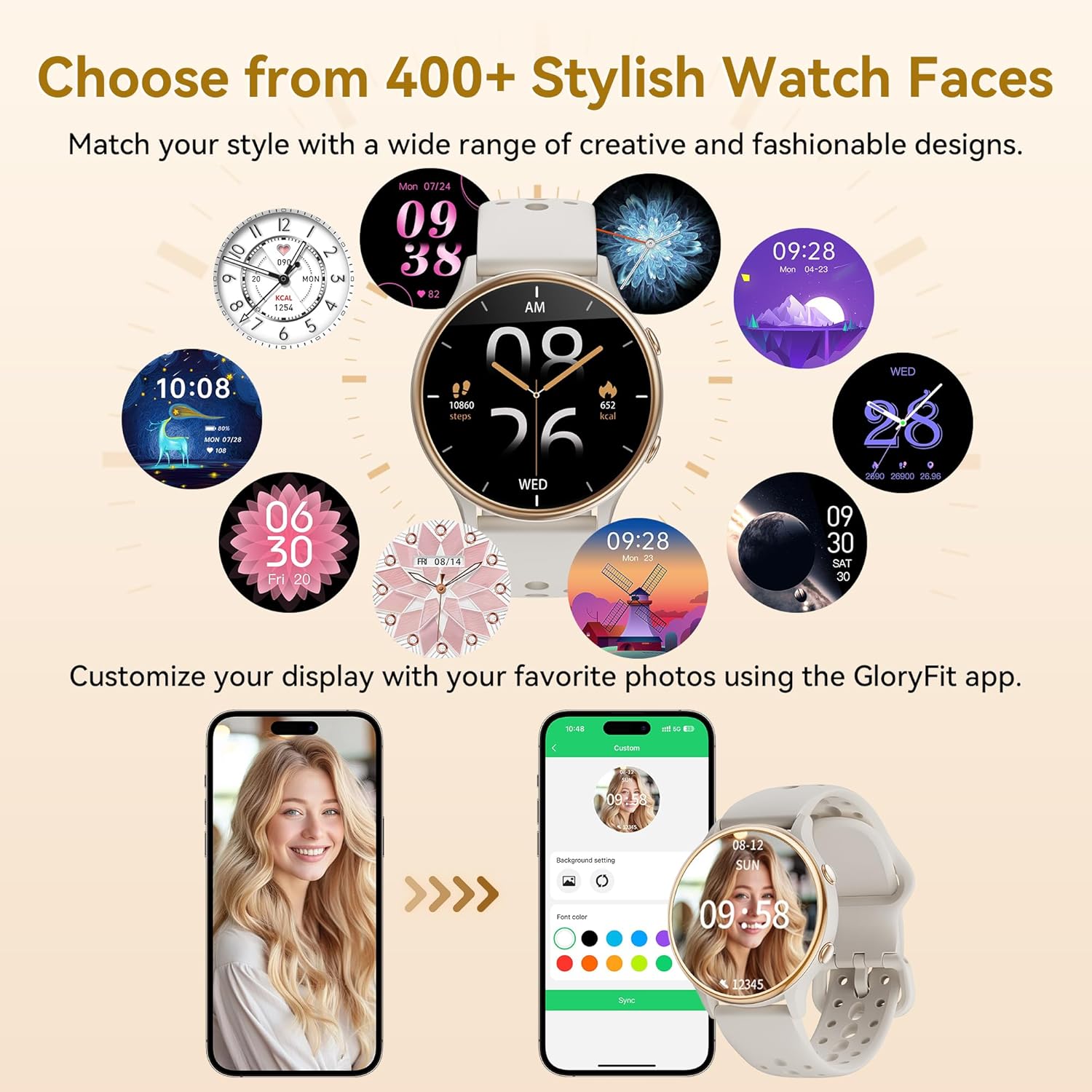 Smart Watches for Women, Fitness Tracker with Heart Rate & SpO2 Monitor, IP67 Waterproof Activity Tracker for Men & Women, Smart Watch for Android Phones and iPhone Compatible (Gray) - Image 2